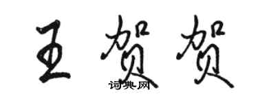 駱恆光王賀賀行書個性簽名怎么寫