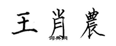 何伯昌王肖農楷書個性簽名怎么寫