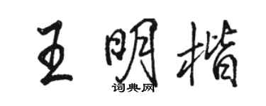 駱恆光王明楷行書個性簽名怎么寫
