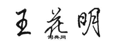 駱恆光王花明行書個性簽名怎么寫