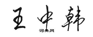 駱恆光王中韓行書個性簽名怎么寫