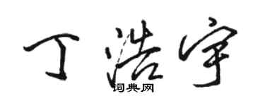 駱恆光丁浩宇行書個性簽名怎么寫