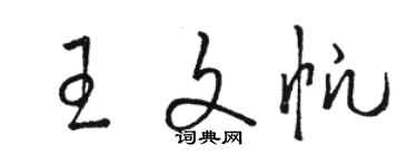 駱恆光王文帆草書個性簽名怎么寫