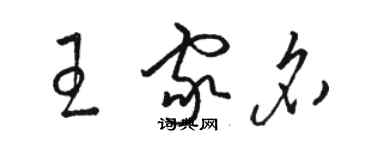 駱恆光王家名草書個性簽名怎么寫