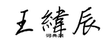 王正良王緯辰行書個性簽名怎么寫