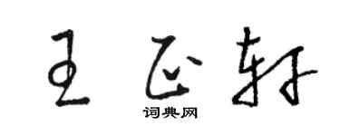 駱恆光王正軒草書個性簽名怎么寫
