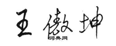 駱恆光王傲坤行書個性簽名怎么寫