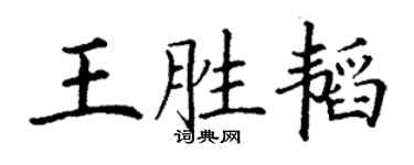 丁謙王勝韜楷書個性簽名怎么寫