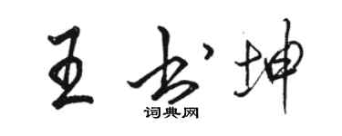 駱恆光王書坤行書個性簽名怎么寫
