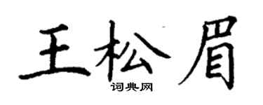 丁謙王松眉楷書個性簽名怎么寫