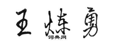 駱恆光王煉勇行書個性簽名怎么寫