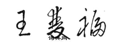 駱恆光王雙福草書個性簽名怎么寫