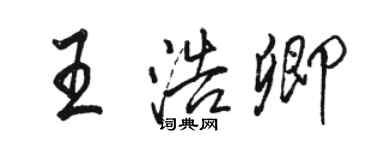 駱恆光王浩卿行書個性簽名怎么寫