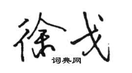 駱恆光徐戈行書個性簽名怎么寫