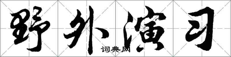 胡問遂野外演習行書怎么寫