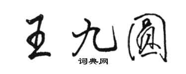 駱恆光王九圓行書個性簽名怎么寫