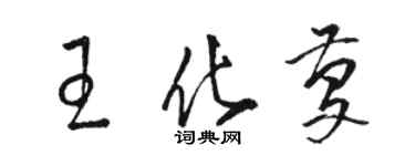 駱恆光王化慶草書個性簽名怎么寫