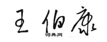 駱恆光王伯康草書個性簽名怎么寫