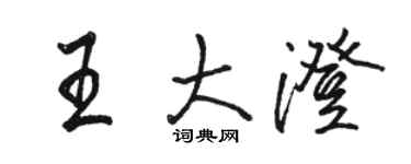 駱恆光王大澄行書個性簽名怎么寫