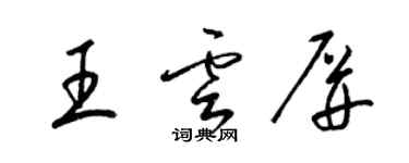 梁錦英王雲屏草書個性簽名怎么寫