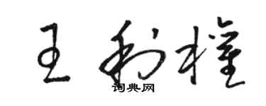駱恆光王利權草書個性簽名怎么寫