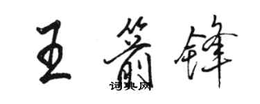 駱恆光王箭鋒行書個性簽名怎么寫