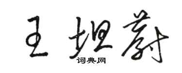 駱恆光王坦蔚草書個性簽名怎么寫