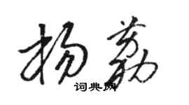 駱恆光楊荔草書個性簽名怎么寫