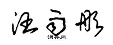 朱錫榮汪雨彤草書個性簽名怎么寫