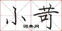 駱恆光小苛楷書怎么寫