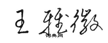 駱恆光王雅徽草書個性簽名怎么寫