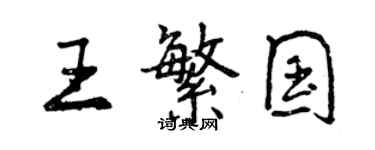 曾慶福王繁國行書個性簽名怎么寫