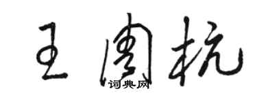 駱恆光王周杭草書個性簽名怎么寫