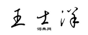 梁錦英王士洋草書個性簽名怎么寫