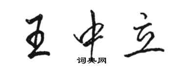 駱恆光王中立行書個性簽名怎么寫