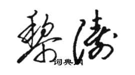 駱恆光黎濤草書個性簽名怎么寫