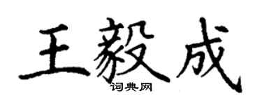 丁謙王毅成楷書個性簽名怎么寫