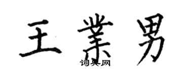 何伯昌王業男楷書個性簽名怎么寫