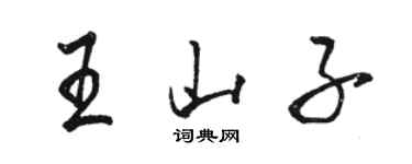 駱恆光王山子行書個性簽名怎么寫