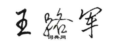 駱恆光王路軍行書個性簽名怎么寫