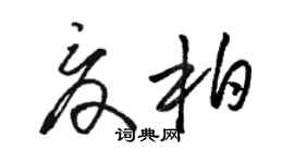 駱恆光夏柏草書個性簽名怎么寫
