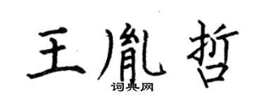 何伯昌王胤哲楷書個性簽名怎么寫