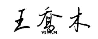 王正良王喬木行書個性簽名怎么寫