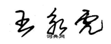 朱錫榮王永虎草書個性簽名怎么寫