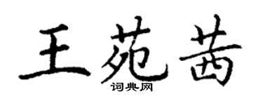 丁謙王苑茜楷書個性簽名怎么寫