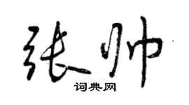 曾慶福張帥行書個性簽名怎么寫