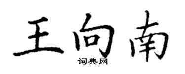 丁謙王向南楷書個性簽名怎么寫