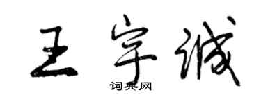 曾慶福王宇誠行書個性簽名怎么寫