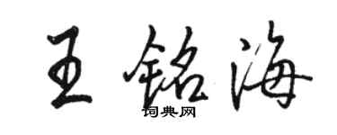 駱恆光王銘海行書個性簽名怎么寫