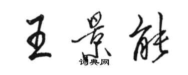 駱恆光王景能行書個性簽名怎么寫